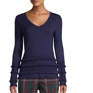 Trina Turk Sass Fringe Merino Wool Sweater